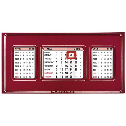 At-A-Glance 2025 Refillable Calendar, 130x250mm