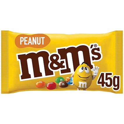 M&M's Crunchy Peanut Milk Chocolate Bag, 45g, Pack of 24