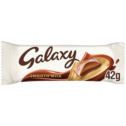 Galaxy Smooth Milk Chocolate Bar, 42g, Pack of 24