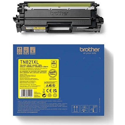 Brother TN821XLY High Yield Toner Cartridge, Yellow