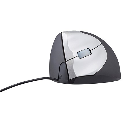 Bakker Elkhuizen Handshake Vertical Left Handed Mouse, Wired, Silver/Black