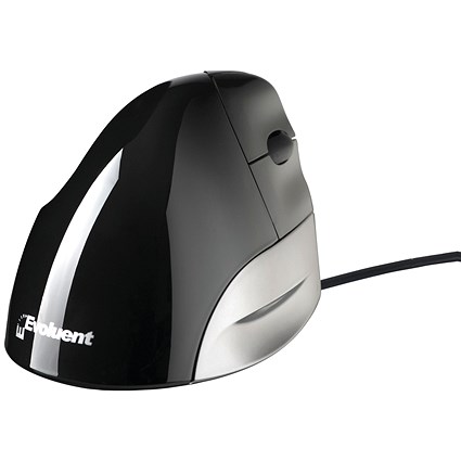 Bakker Elkhuizen Evoluent Standard Vertical Right Handed Mouse, Wired, Silver/Black