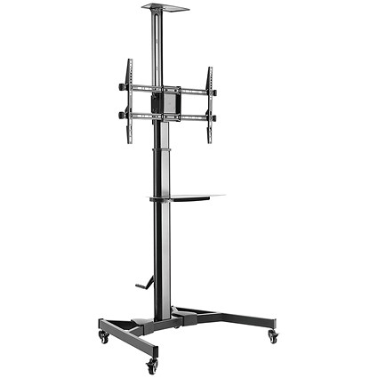 Filex Mobile TV Stand Height Adjustable for 37-70 Inch Flat Panel Screens, Black