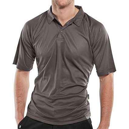 Beeswift B-Cool Wicking Polo Shirt, Grey, Small