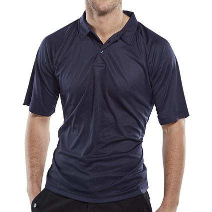 Beeswift B-Cool Wicking Polo Shirt, Navy Blue, 3XL