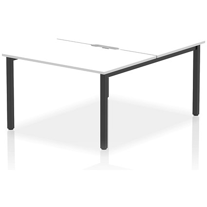 Impulse Evolve Plus 2 Person Bench Desk, Back to Back, 2 x 1200mm (800mm Deep), Black Frame, White