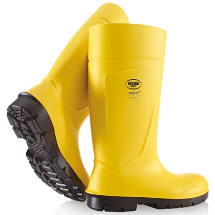 Bekina Steplite Easygrip S5 Full Safety Wellington Boots, Yellow, 10