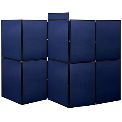 Bi-Office Showboard, 10 Panel+Header Boards, 1800x300mm, Blue