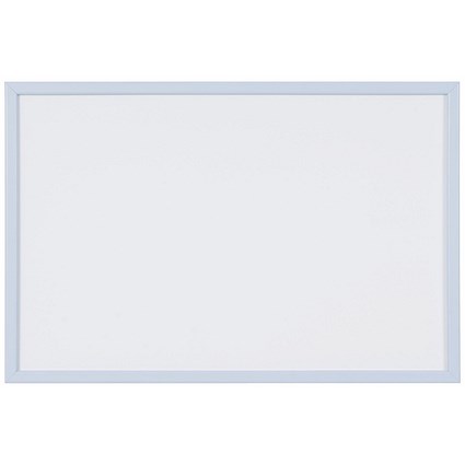 Bi-Office Pastel Non-Magnetic Whiteboard, Blue Frame, 600x400mm