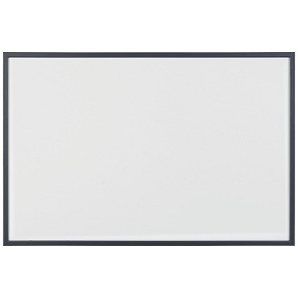 Bi-Office Basic Non-Magnetic Whiteboard, Black Frame, 900x600mm