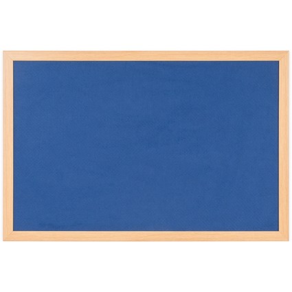 Bi-Office Earth Prime Felt Noticeboard, Oak MDF Frame, 600x450mm, Blue