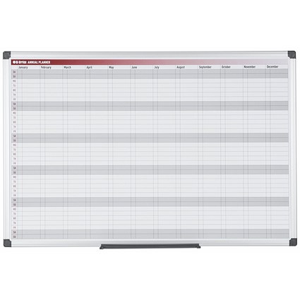 Bi-Office Maya 52 Week Magnetic Annual Planner, 900x600mm