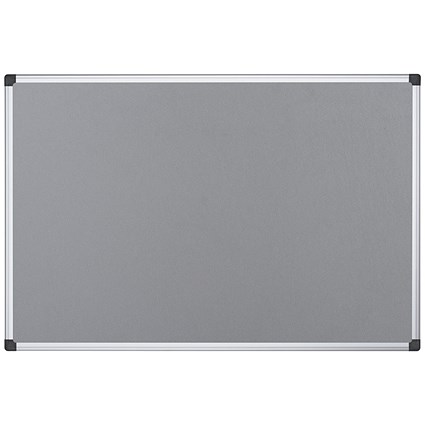 Bi-Office Maya Fire Retardant Noticeboard, Aluminium Frame, 900x600mm, Grey