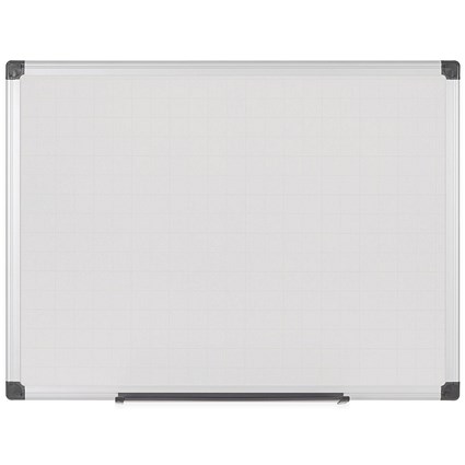 Bi-Office Maya Drywipe Double-Sided Board, Plain/Gridded, 900x600mm