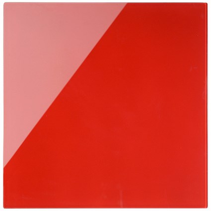 Bi-Office Magnetic Frameless Glass Board, 480x480mm, Red