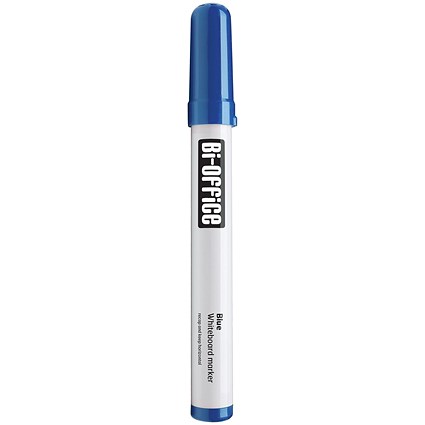 Bi-Office Drywipe Markers, Blue, Pack of 10