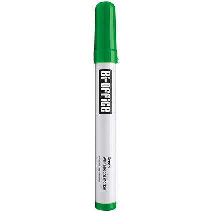 Bi-Office Drywipe Markers, Green, Pack of 10