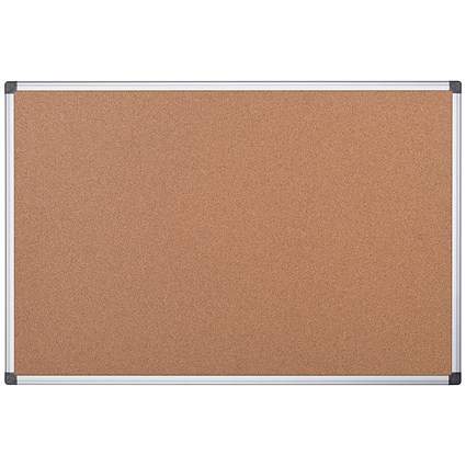 Bi-Office Maya Cork Noticeboard for Flipping boards System, 900x600mm, Aluminium Frame