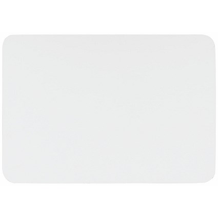 Bi-Office Frameless Non-Magnetic Double Sided Plain Whiteboard, A4, Pack of 6