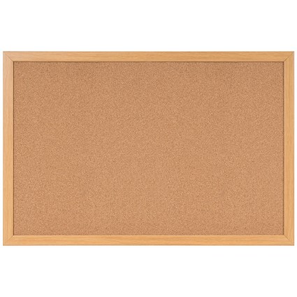 Bi-Office Earth Prime Cork Noticeboard, 2400x1200mm, Oak MDF Frame