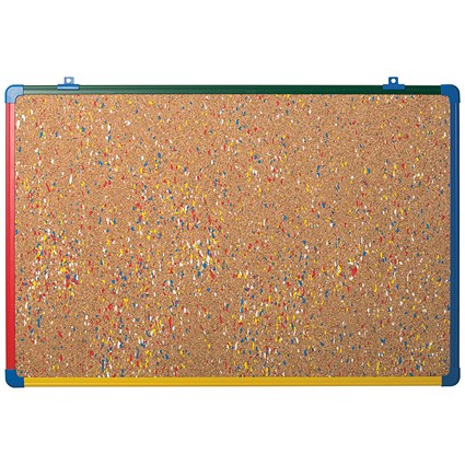 Bi-Office Schoolmate Noticeboard, 600x450mm, Multicoloured Frame