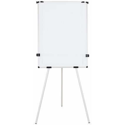 Bi-Office Earth Kyoto Tripod Magnetic Easel, With Paper Roll, With Extendable Arms, Silver