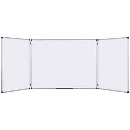 Bi-Office Maya Trio Magnetic Whiteboard, Aluminium Frame, 1200x900mm