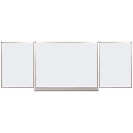 Bi-Office Infinity Trio Magnetic Whiteboard, Aluminium Frame, 1200x900mm