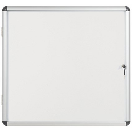 Bi-Office Earth Enclore Magnetic Whiteboard Display Case, 6xA4, Aluminium Frame