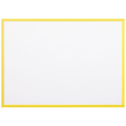 Bi-Office Adhesive Document Holder, A4, Yellow, Pack of 5