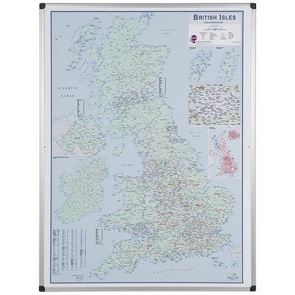 Bi-Office Maya Magnetic British Isles Sales & Marketing Map, 1200x900mm