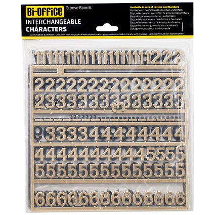 Bi-Office Changeable Letter Boards Characters, 19mm, Gold, Pack of 264