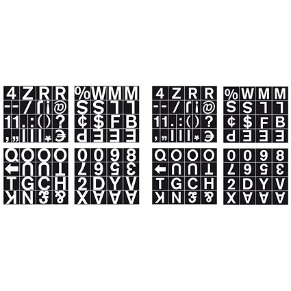 Bi-Office Magnetic Changeable Characters Numbers, 19mm, White on Black, Pack of 144