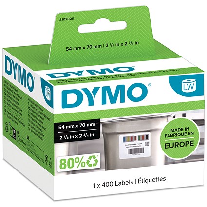 Dymo 2187329 Labelwriter Stock Rotation Labels, Black on White, 70x54mm, 400 Labels Per Roll