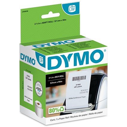 Dymo 2191635 Labelwriter Jewellery Labels, Black on White, 10mmx19mm, 1500 Labels Per Roll