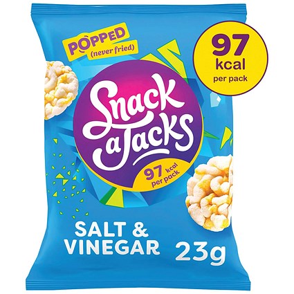 Snack a Jacks Salt and Vinegar Rice Cakes, 23g, Pack of 24