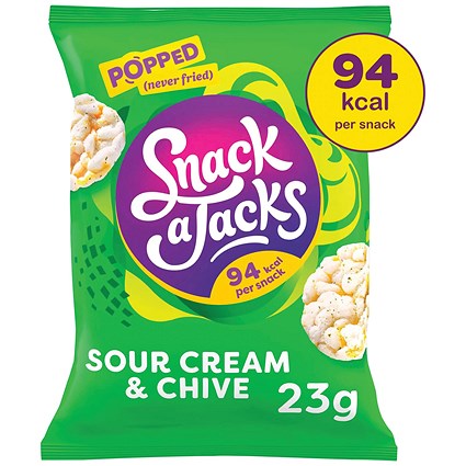 Snack a Jacks Sour Cream and Chive Rice Cakes, 23g, Pack of 24