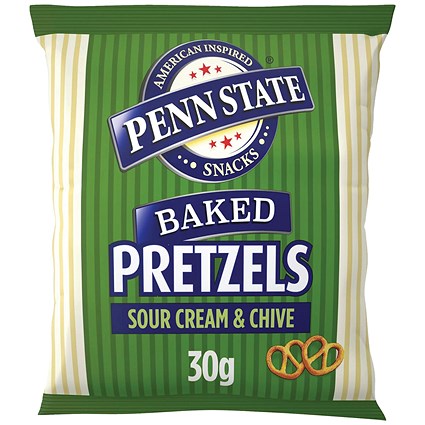 Penn State Sour Cream and Chive Pretzels, 30g, Pack of 33