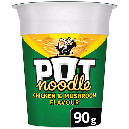 Pot Noodle Chicken and Mushroom, 90g, Pack of 12