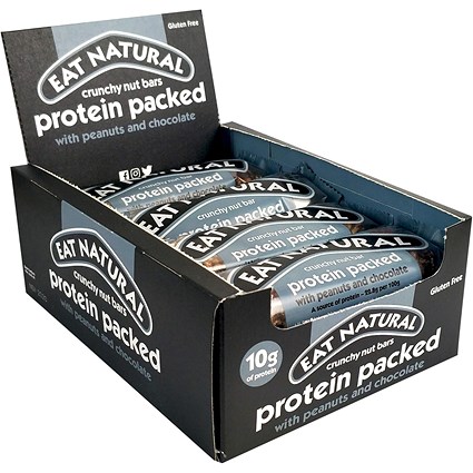 Eat Natural Peanuts and Chocolate Protein Bar, 45g, Pack of 12