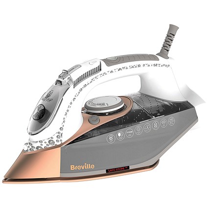 Breville VIN401 DiamondXpress Steam Iron, 3100W, White/Rose Gold