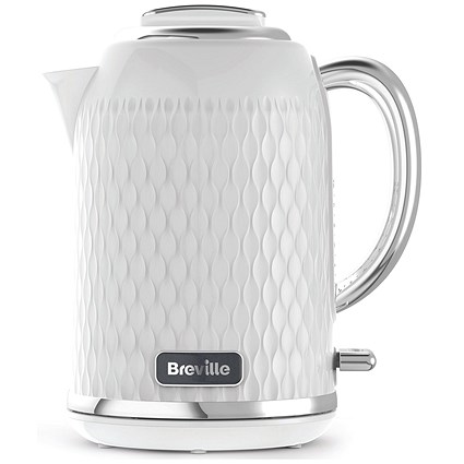 Breville VKT117 Curve Kettle, 3kw, 1.7 Litres, White/Chrome