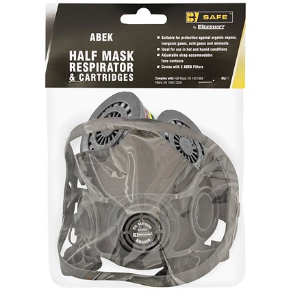 B-Safe Half Mask Respirator and Abek Cartridges, Grey