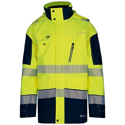 Beeswift Deltic Hi-Viz Two Tone Jacket, Saturn Yellow & Navy Blue, 6XL