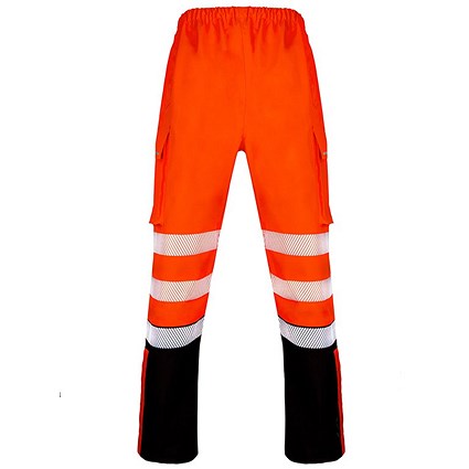 Beeswift Deltic Hi-Vis Two Tone Overtrousers, Orange & Black, 3XL