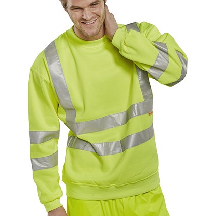 Beeswift Hi-Visibility Sweatshirt, Saturn Yellow, 5XL