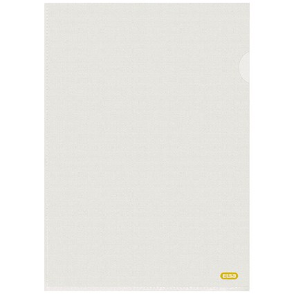 Elba Recycled A4 Cut Flush Folders, Clear, Pack of 100