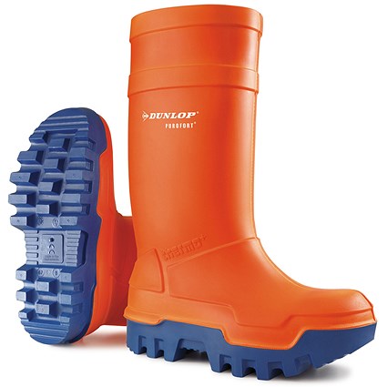 Dunlop Purofort Thermo+ Full Safety Wellington Boots, Orange, 5