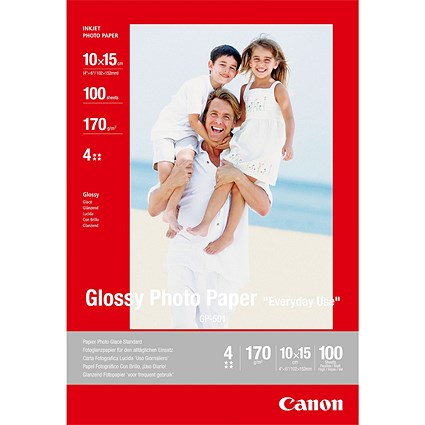 Canon GP-501 4 x 6 inch Glossy Photo Paper 10x15cm 100 Sheets - 0775B003