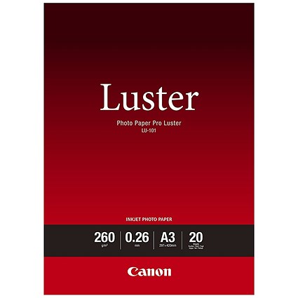 Canon LU-101 A3 Luster Paper, 20 Sheets